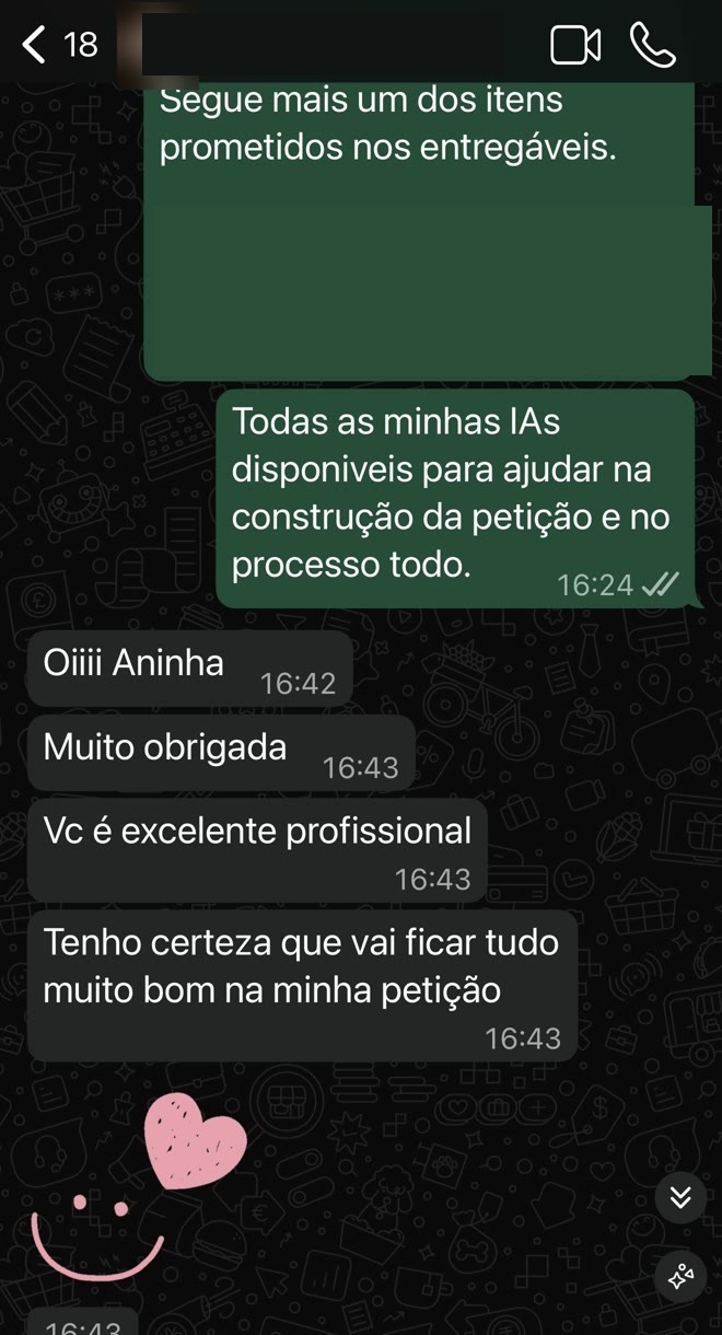 Conversa real de mentorada da Mentor Green Card