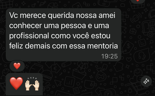 Conversa real de mentorada da Mentor Green Card